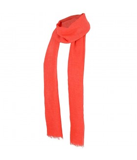 00393 GEWEVEN SJAAL ORANGE CORAL